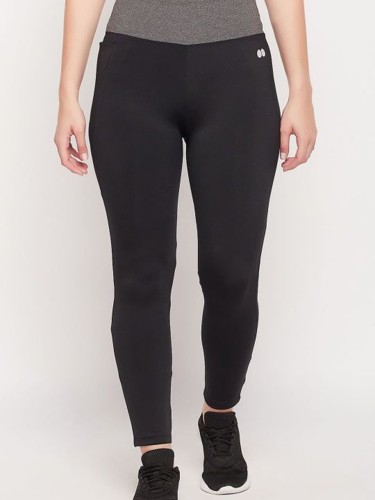 High Rise Active Tights in Black with Side Pocket