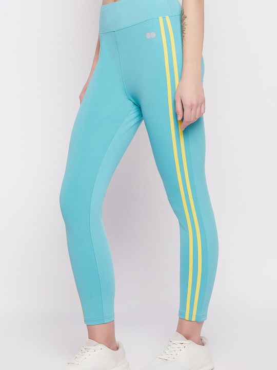 High-Rise Active Tights in Sky Blue with Back Pocket