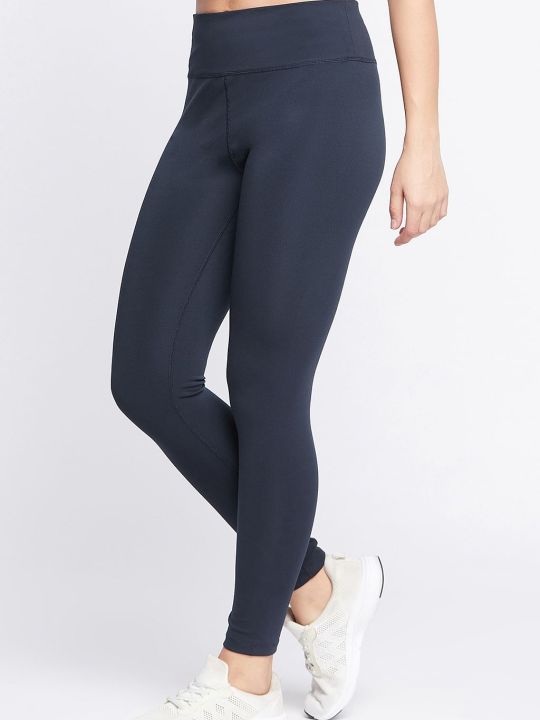 Snug Fit Active High-Rise Ankle-Length Tights in Navy