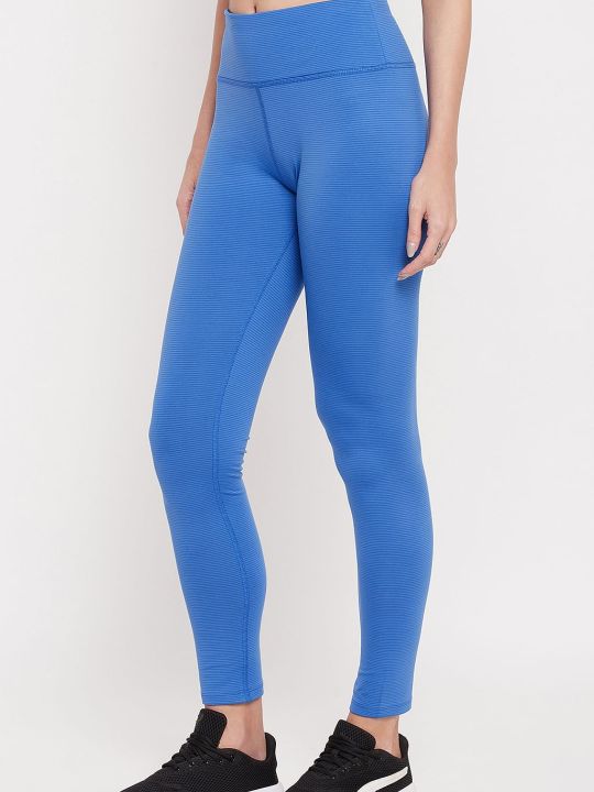 Snug Fit Ankle-Length High-Rise Active Tights in Cobalt Blue