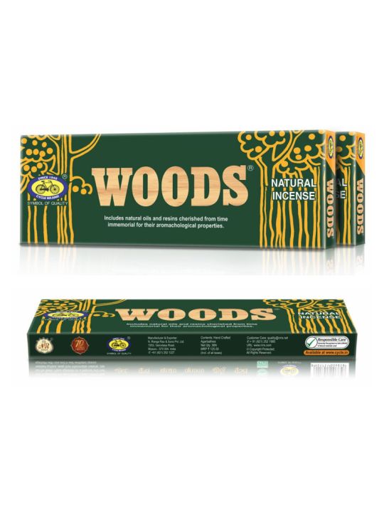 Cycle Pure Woods Natural Incense Sticks - 9 Inch (Pack of 2) | 72 Sticks | Lasts Up to 60 Minutes Each | Natural Fragrance for Puja & Meditation