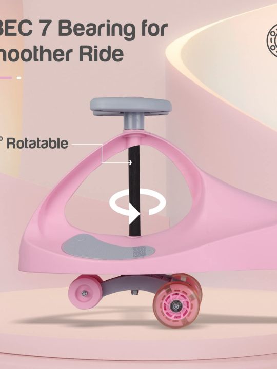 Pink Swing Car for Kids | R for Rabbit Iya Iya Ace | Scratch Free PU Wheels